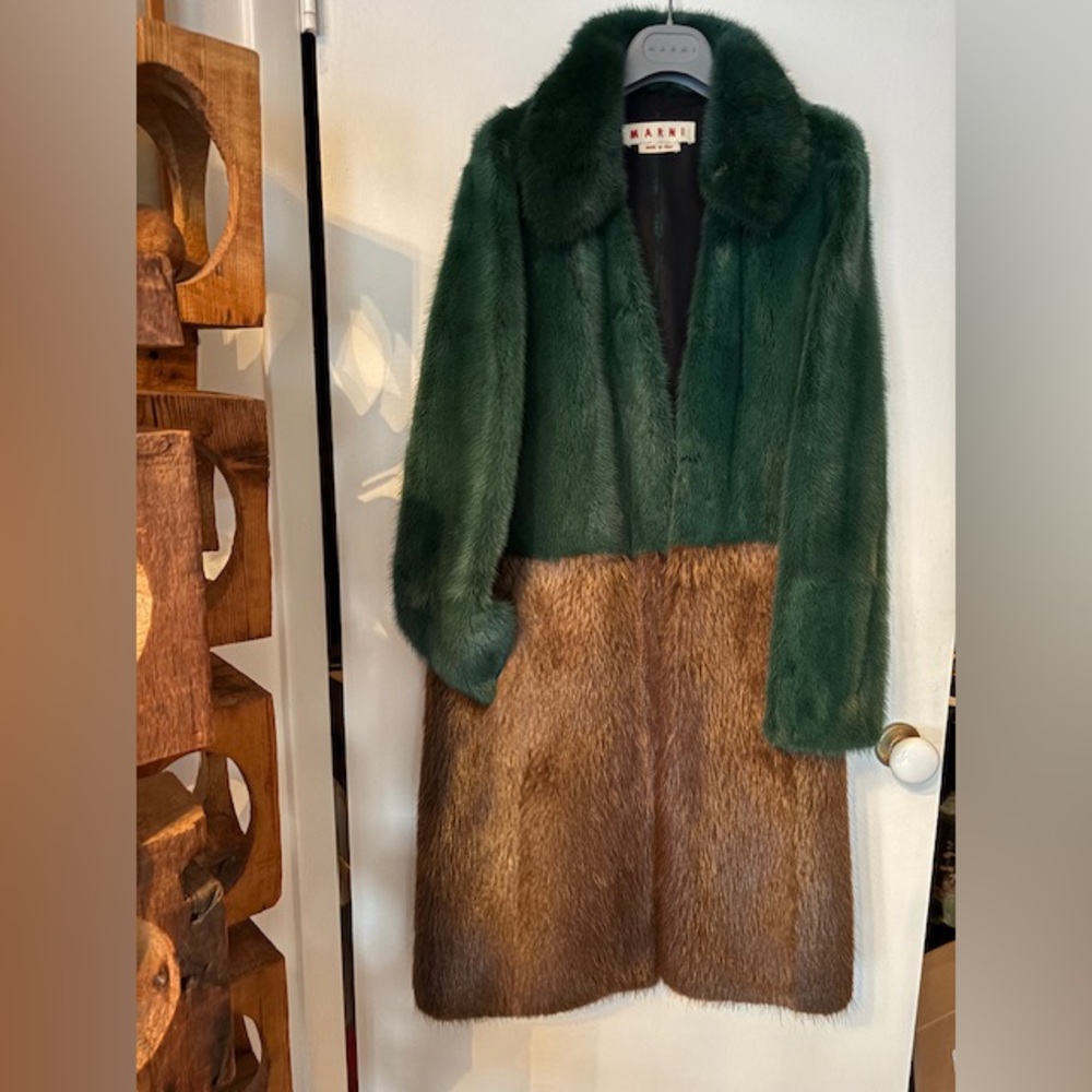 Marni Emerald Fur Coat